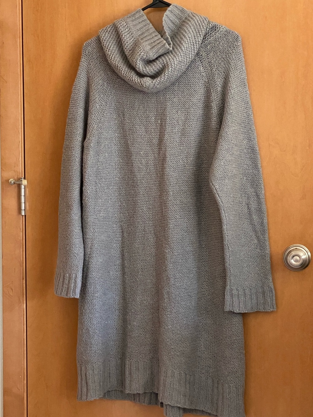 Old Navy Light Gray Cowl Neck Longline Sweater